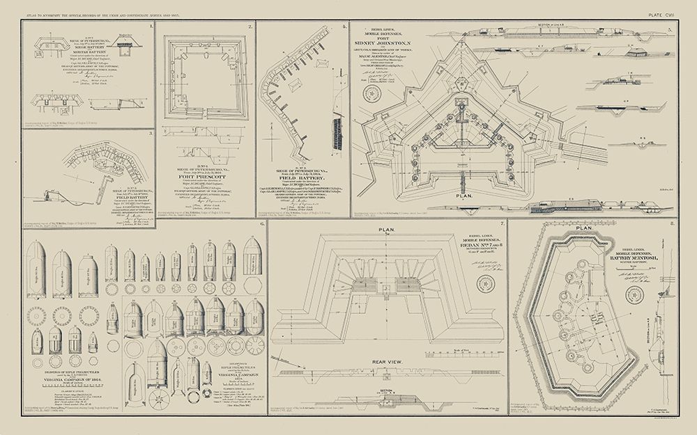 Petersburg Rebel Lines Mobile Defenses - Bien 1894 art print by Bien for $57.95 CAD