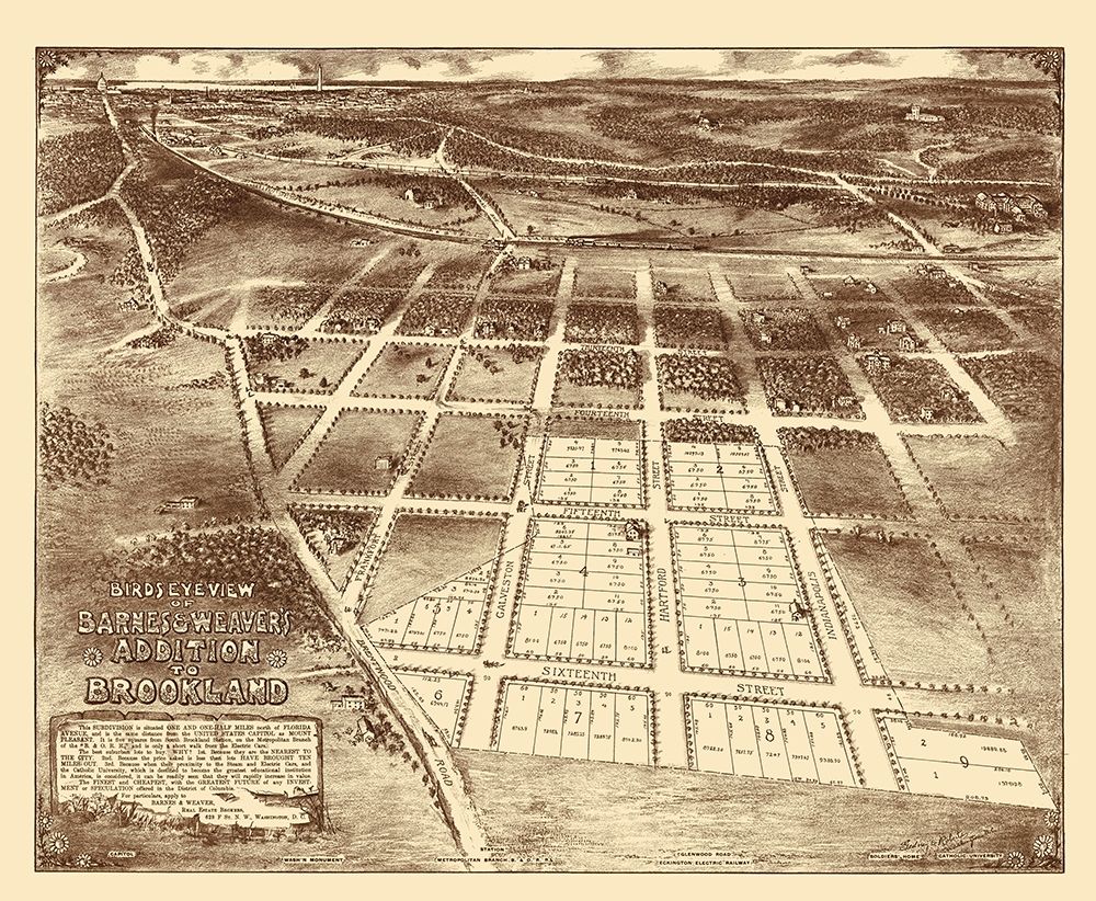 Brookland Washington DC - Barnes 1895 art print by Barnes for $57.95 CAD