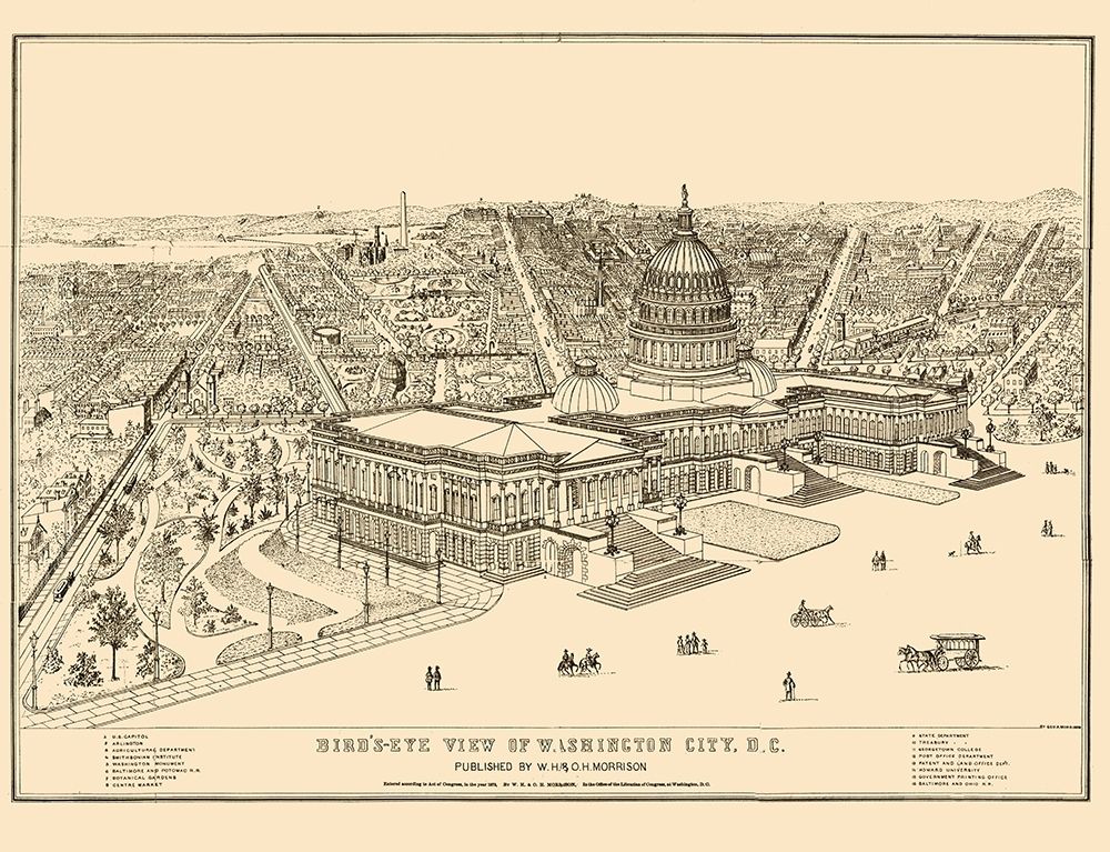 Washington DC - Morrison 1872 art print by Morrison for $57.95 CAD