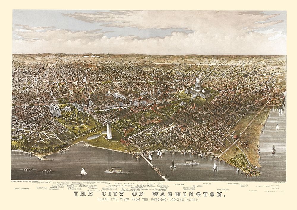 Washington DC - Currier 1880 art print by Currier for $57.95 CAD