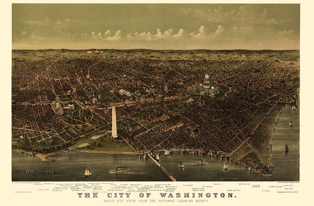 Washington DC - Currier 1892 art print by Currier for $57.95 CAD
