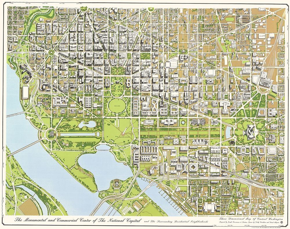 Monumental Center Washington DC - Passonneau 1996 art print by Passonneau for $57.95 CAD