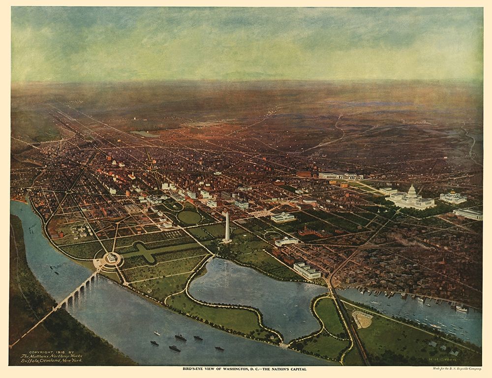 Washington DC - Reynolds 1916 art print by Reynolds for $57.95 CAD