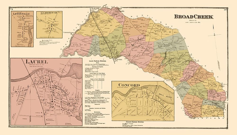Broad Creek, Laurel, Concord Delaware Landowner art print by Beers for $57.95 CAD