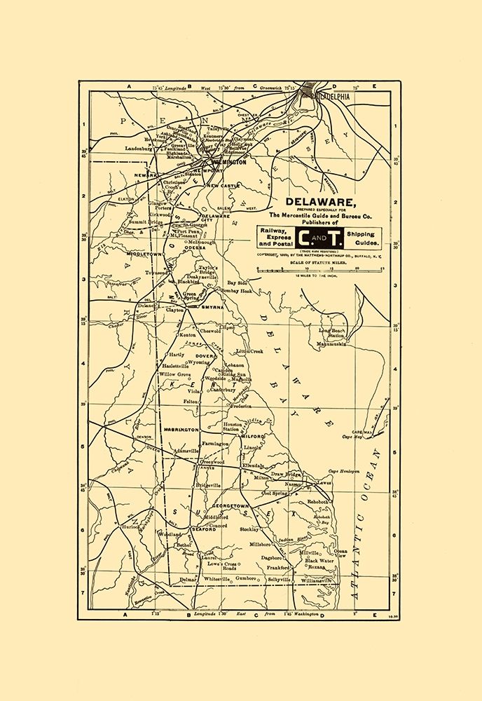 Delaware - Northrup 1899 art print by Northrup for $57.95 CAD