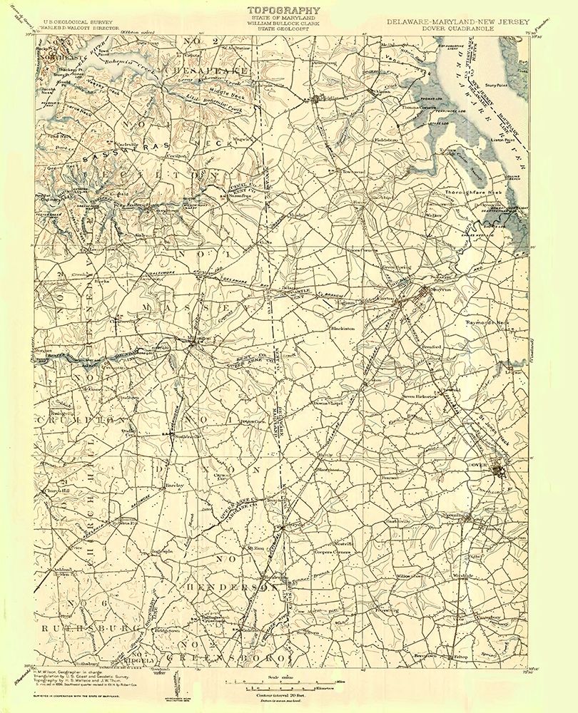 Dover Delaware Quad - USGS 1904 art print by USGS for $57.95 CAD