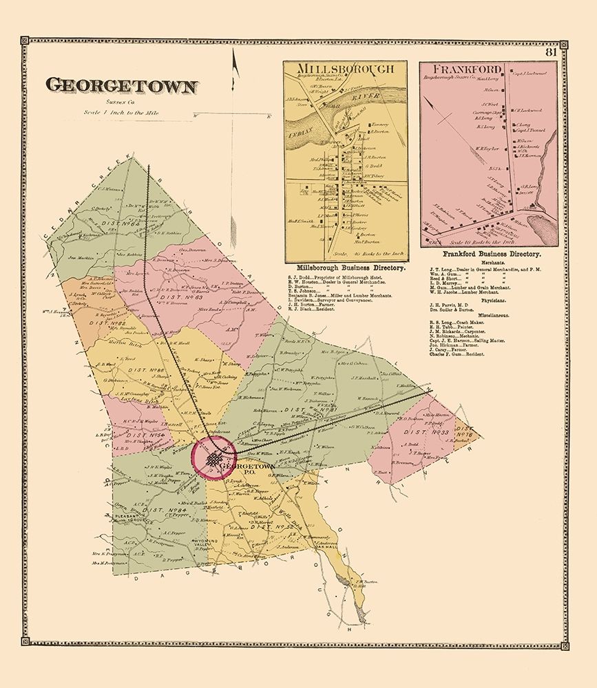 Georgetown, Millsborough, Frankford Delaware art print by Beers for $57.95 CAD