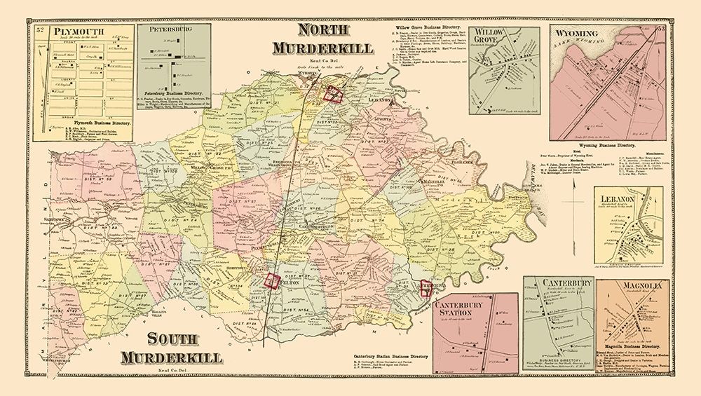 North and South Murderkill Delaware Landowner art print by Beers for $57.95 CAD