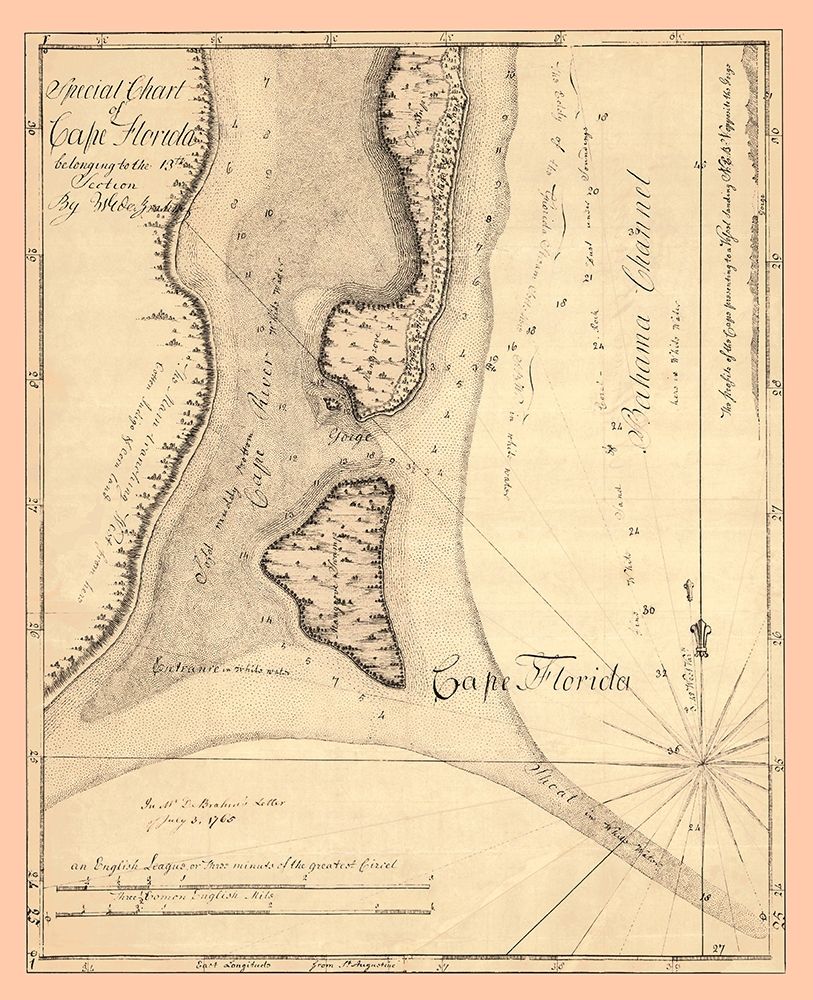 Atlantic Coast - De Brahm 1765 art print by De Brahm for $57.95 CAD