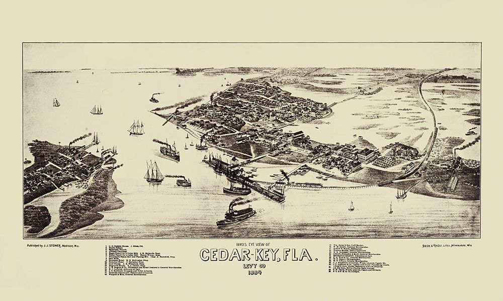 Cedar Key Florida - Stoner 1884 art print by Stoner for $57.95 CAD