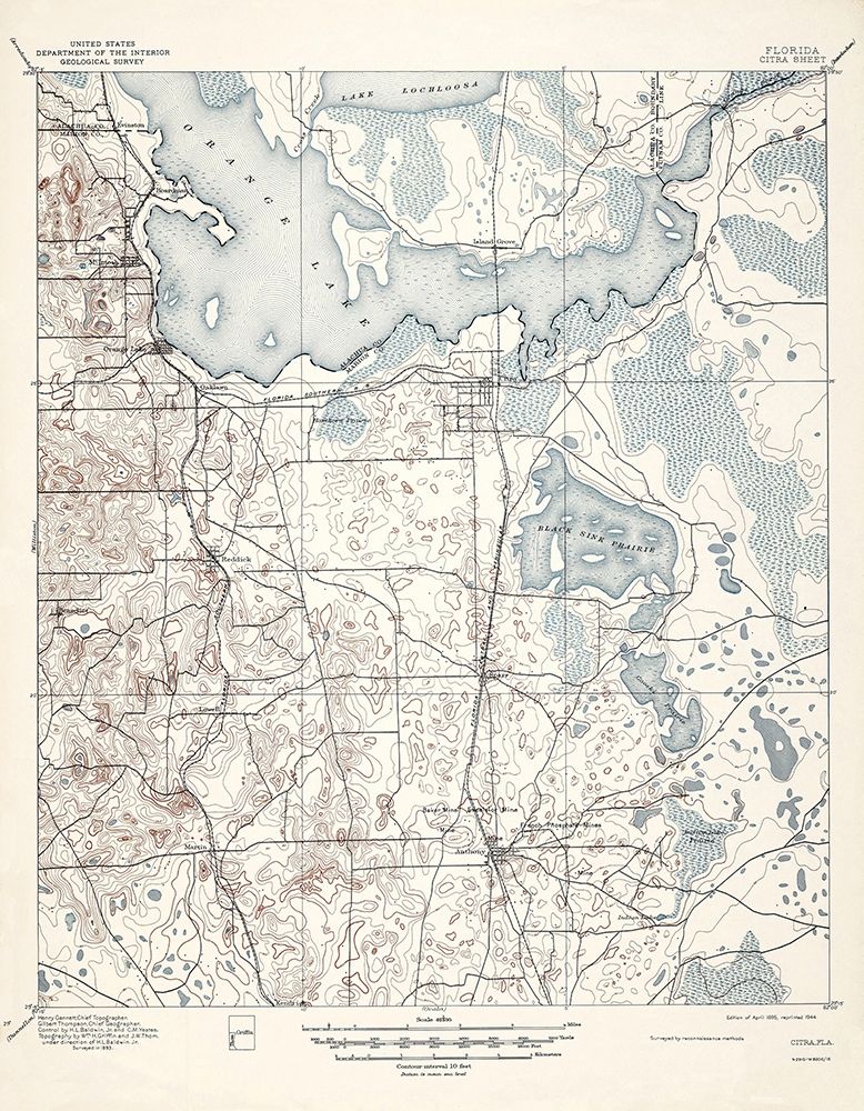 Citra Florida Sheet - USGS 1895 art print by USGS for $57.95 CAD
