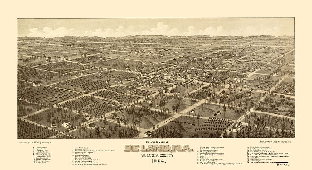 Deland Florida - Beck 1884 art print by Beck for $57.95 CAD