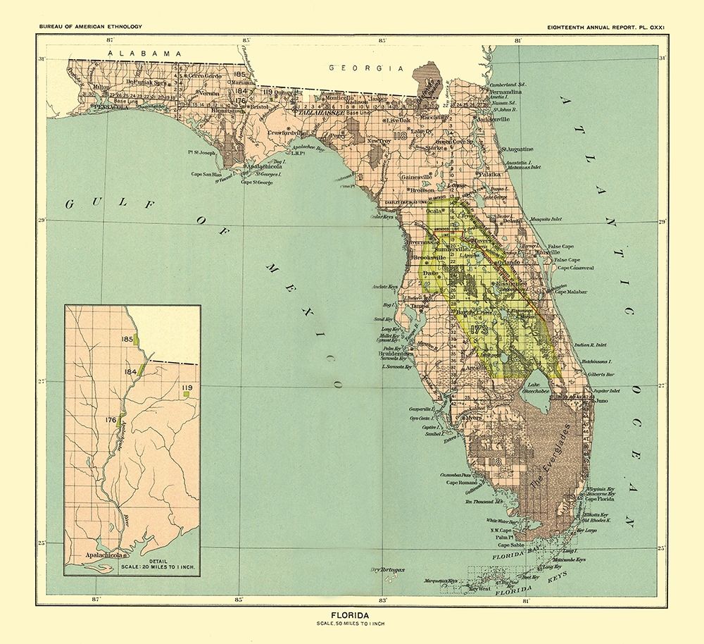 Florida - Hoen 1896 art print by Hoen for $57.95 CAD
