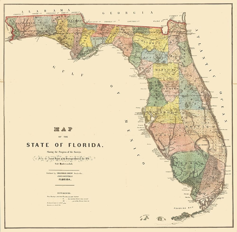 Florida - Drew 1856 art print by Drew for $57.95 CAD