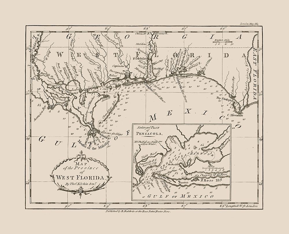 West Florida - Kitchin 1781 art print by Kitchin for $57.95 CAD