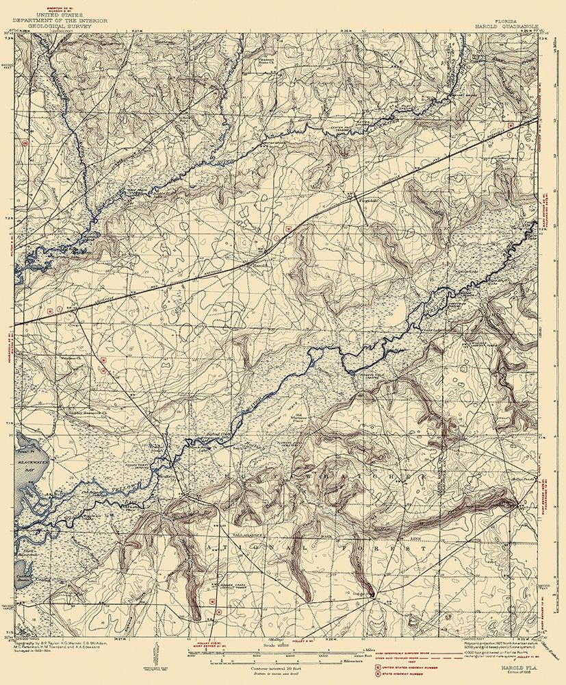 Harold Florida Quad - USGS 1938 art print by USGS for $57.95 CAD