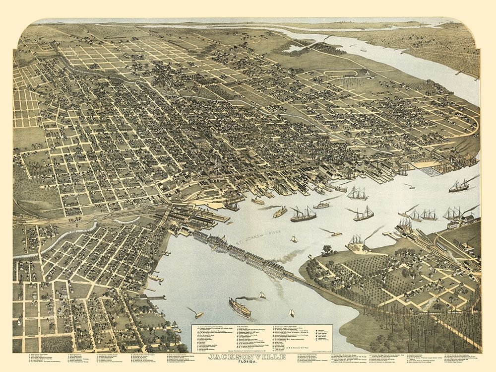 Jacksonville Florida - Koch 1893 art print by Koch for $57.95 CAD