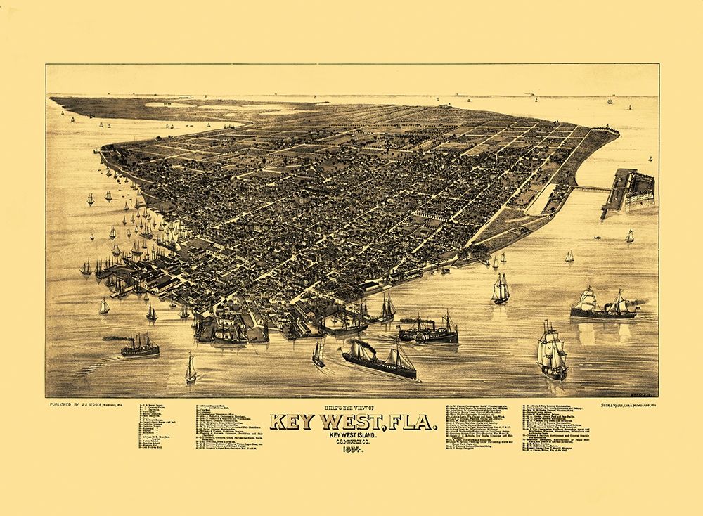 Key West Florida - Stoner 1884 art print by Stoner for $57.95 CAD