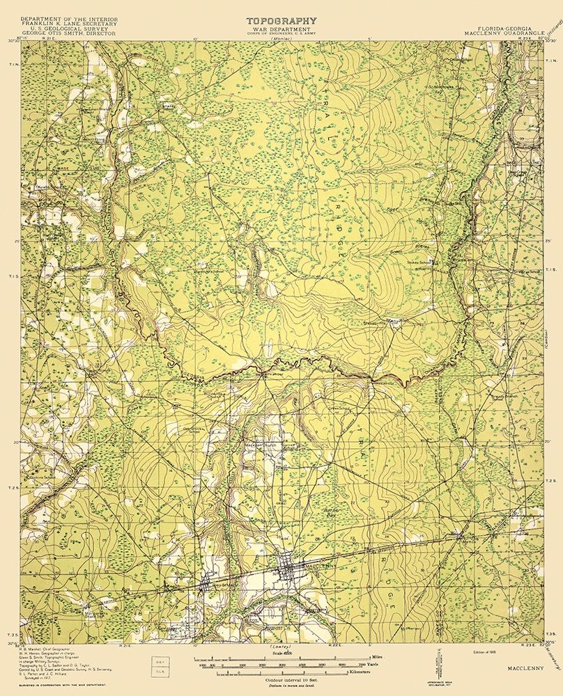 Macclenny Florida Georgia Quad - USGS 1918 art print by USGS for $57.95 CAD