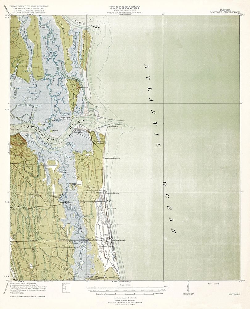 Mayport Florida Quad - USGS 1918 art print by USGS for $57.95 CAD