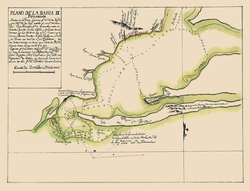Pensacola Bay - 1782 art print by Unknown for $57.95 CAD
