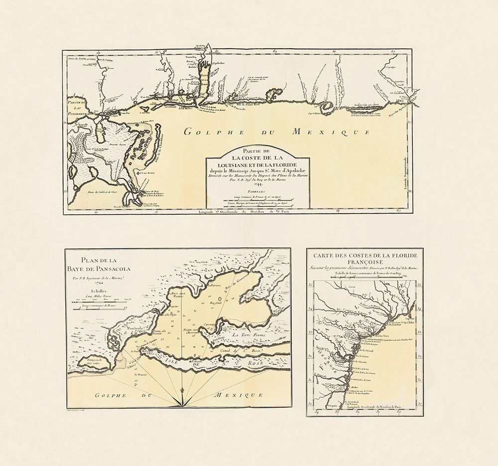 Florida, Louisiana Coast, Pensacola Bay art print by Bellin for $57.95 CAD