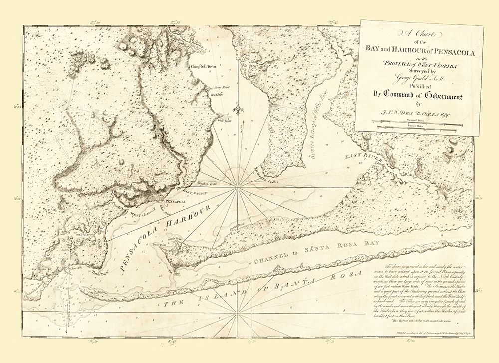Pensacola Florida - Des Barres 1780 art print by Des Barres for $57.95 CAD