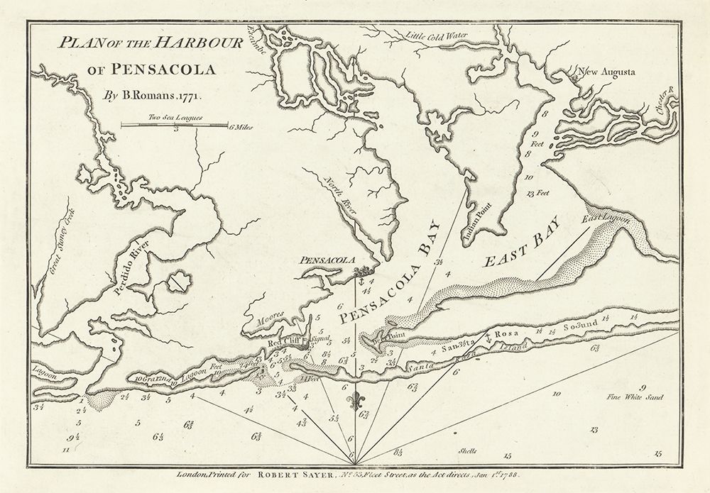 Pensacola Florida - Romans 1771 art print by Romans for $57.95 CAD