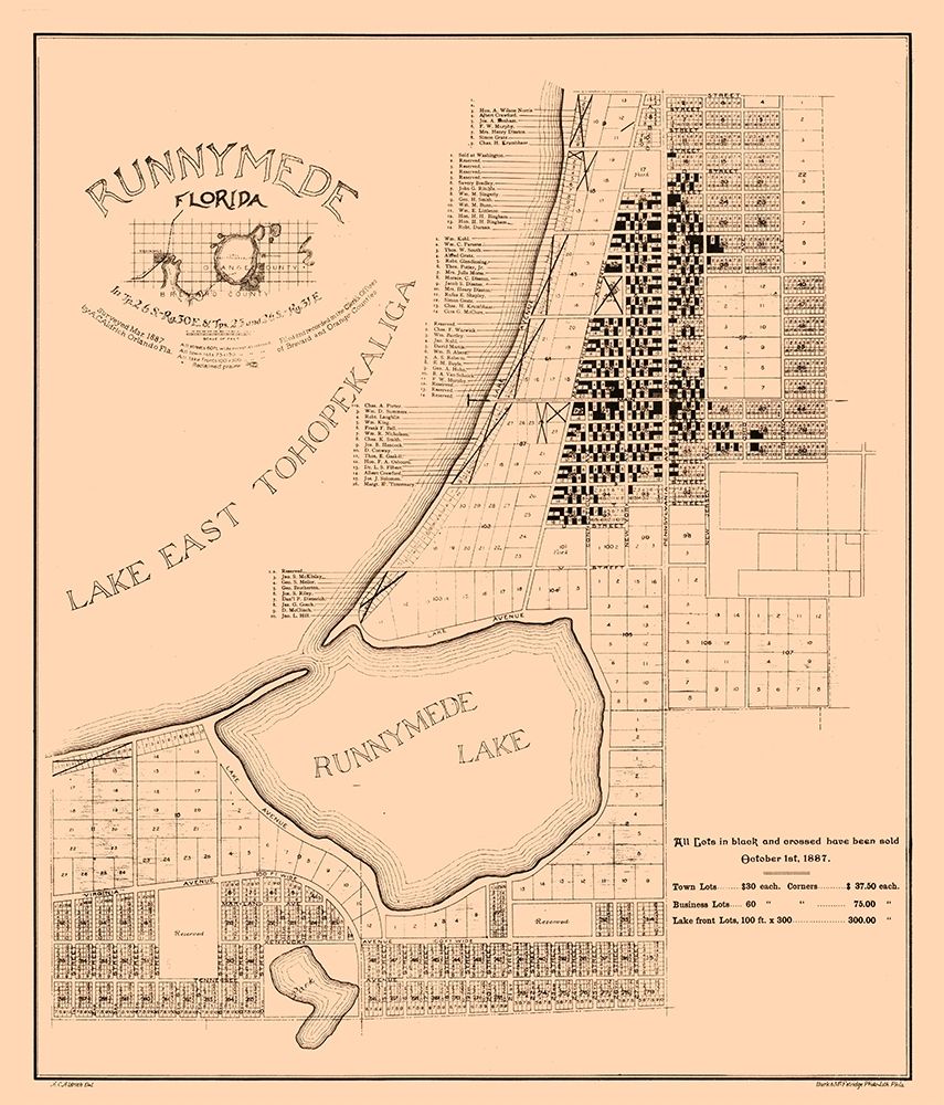Runnymede County Florida - Aldrich 1887 art print by Aldrich for $57.95 CAD
