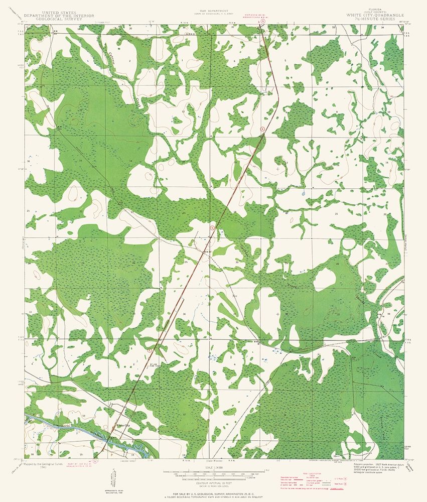 White City Florida Quad- USGS 1943 art print by USGS for $57.95 CAD