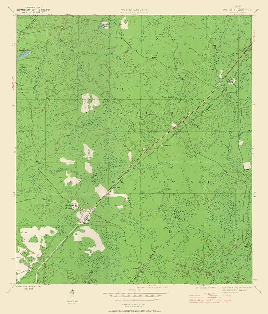 Wilma Florida Quad - USGS 1944 art print by USGS for $57.95 CAD