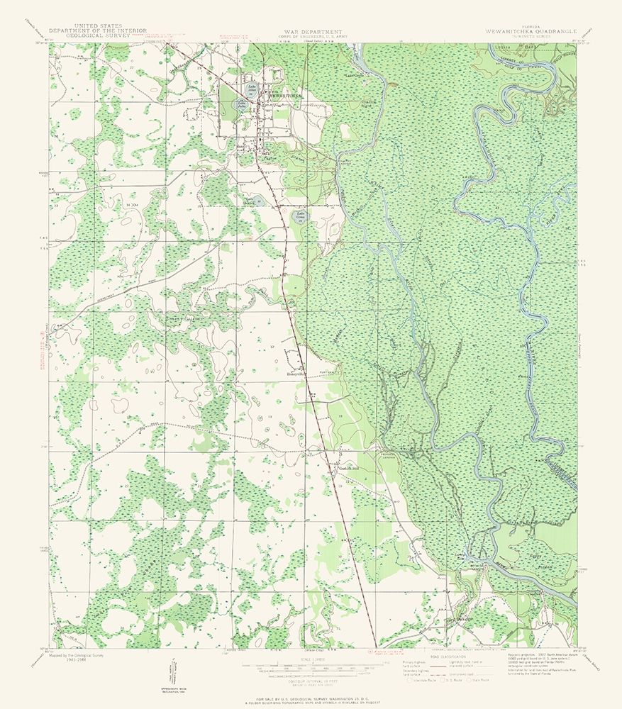 Wewahitchka Florida Quad - USGS 1944 art print by USGS for $57.95 CAD