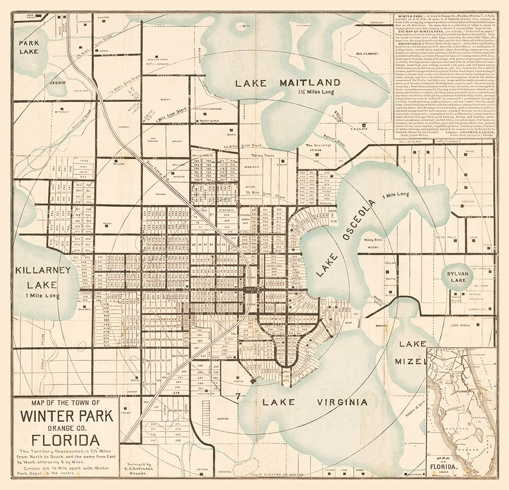 Winter Park Florida - Robinson 1884 art print by Robinson for $57.95 CAD