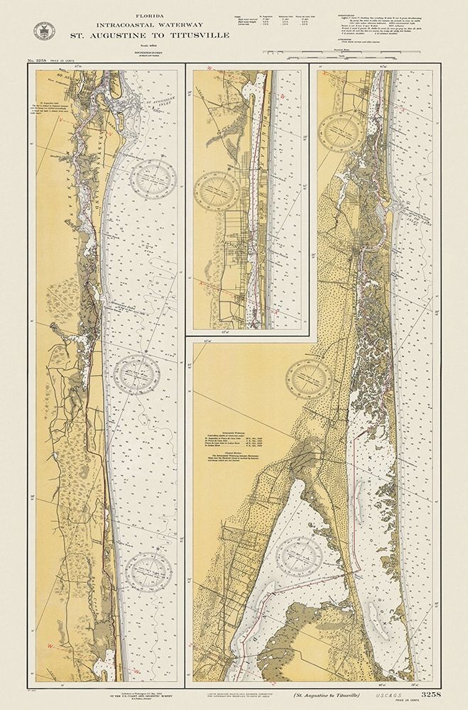 Florida Intracoastal Waterway 1932 art print by US Dept of Commerce for $57.95 CAD