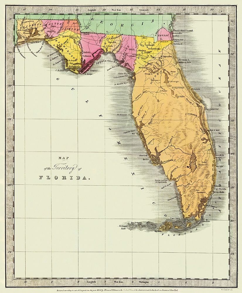 Florida - Burr 1834 art print by Burr for $57.95 CAD