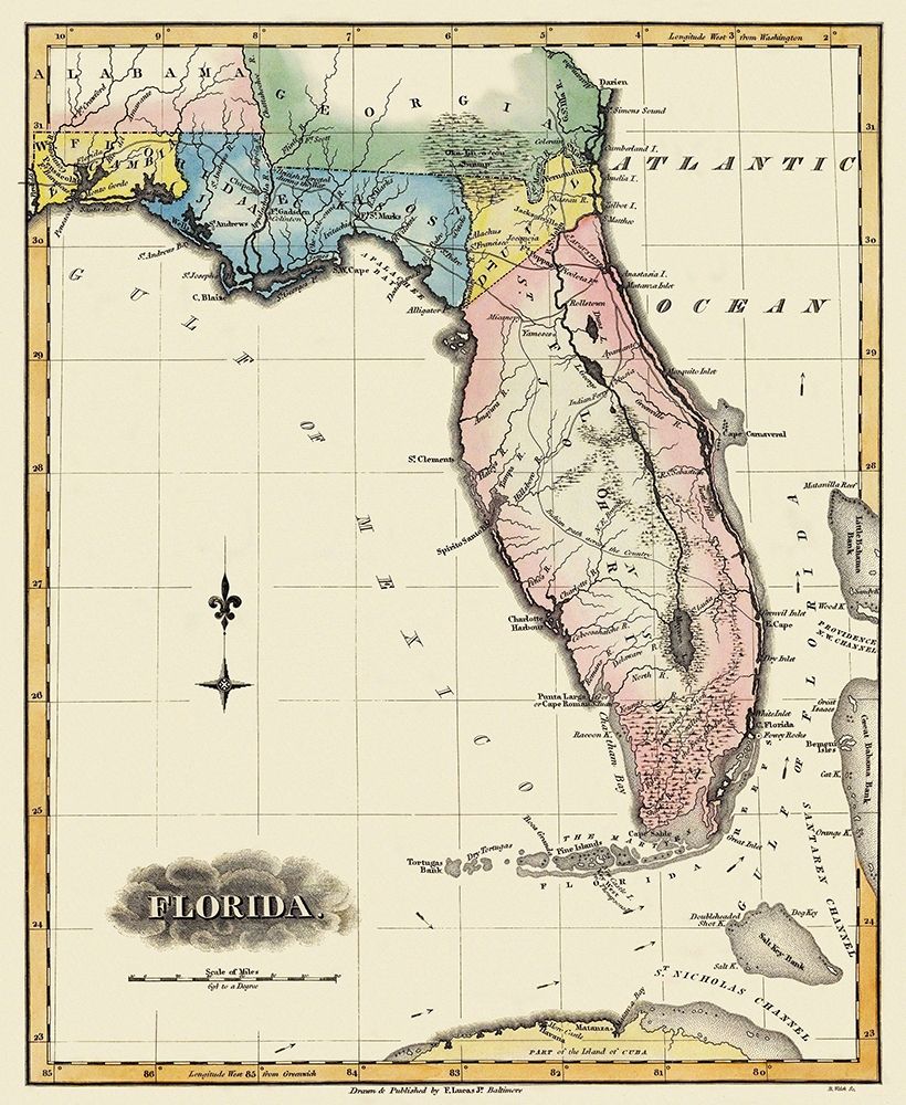 Florida - Lucas 1823 art print by Lucas for $57.95 CAD