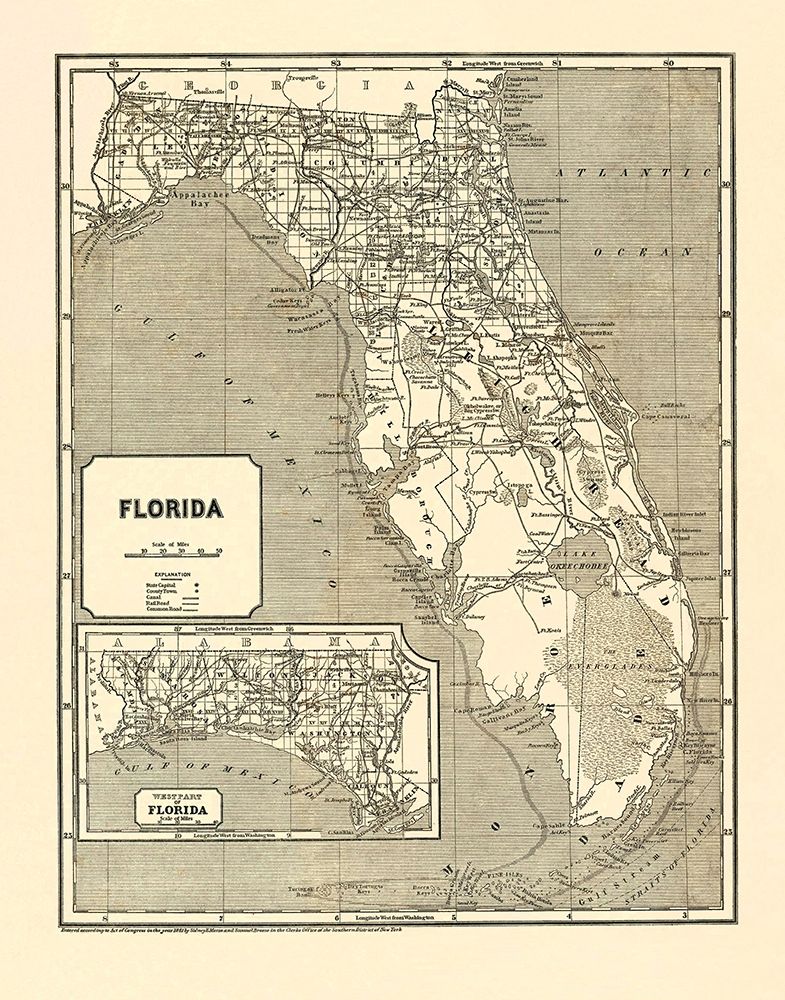 Florida - Morse  1842 art print by Morse for $57.95 CAD