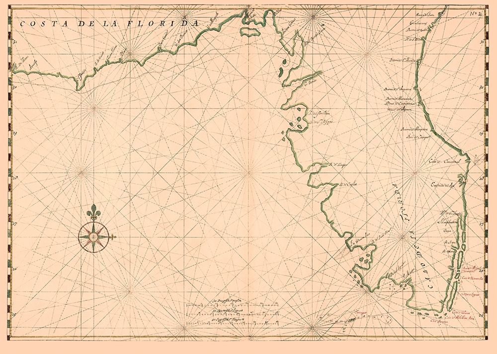 Florida State Coastline - Vinckeboons 1639 art print by Vinckeboons for $57.95 CAD