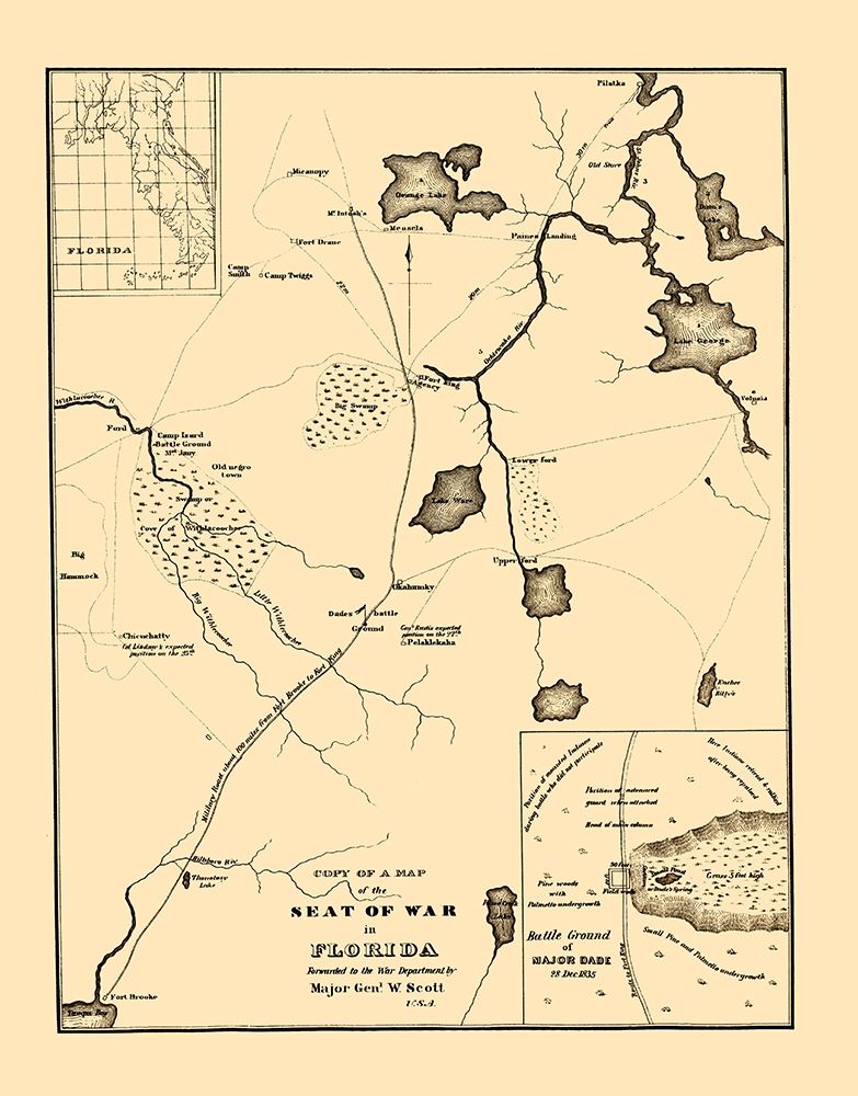 Seat of War in Florida - 1836 art print by UNITED STATES GPO for $57.95 CAD