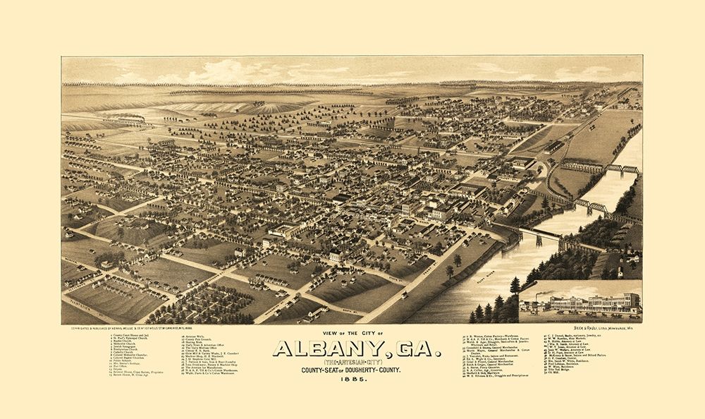 Albany Georgia - Norris 1885 art print by Norris for $57.95 CAD