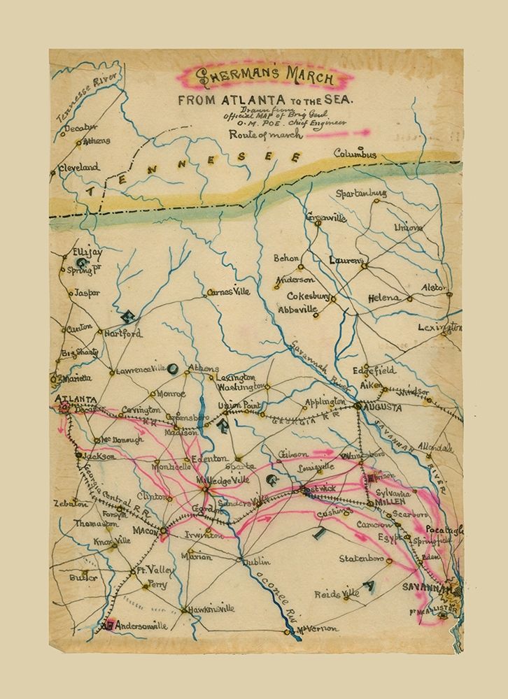 Georgia Shermans March - Poe 1864 art print by Poe for $57.95 CAD