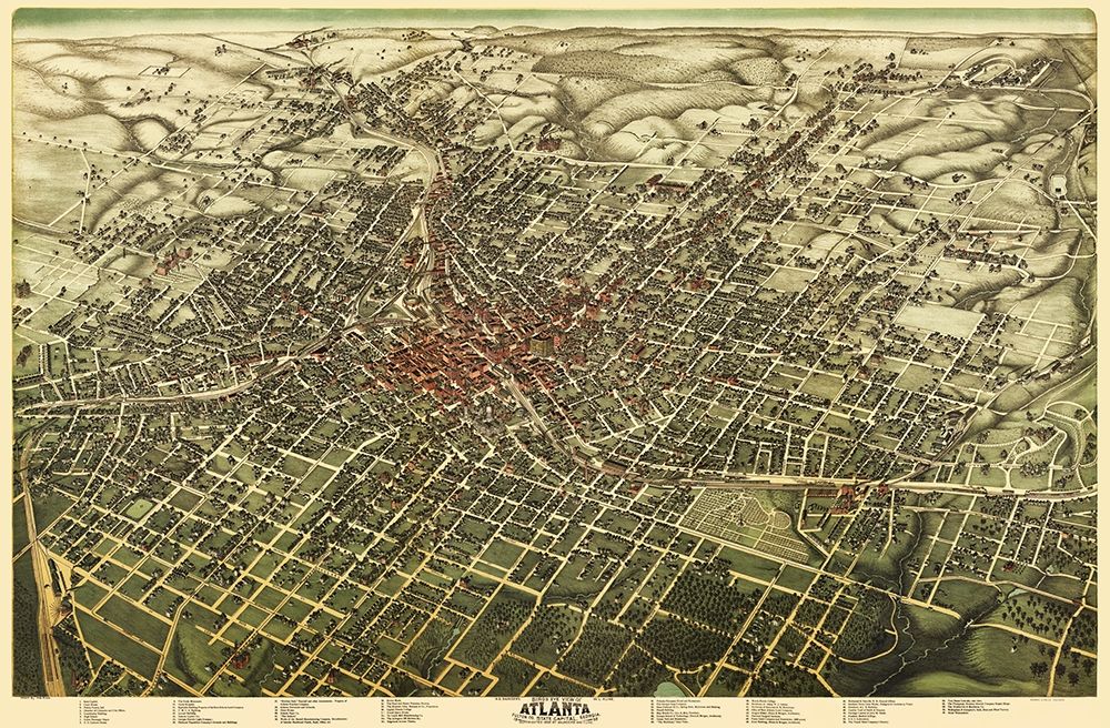 Atlanta Georgia - Hughes 1892 art print by Hughes for $57.95 CAD