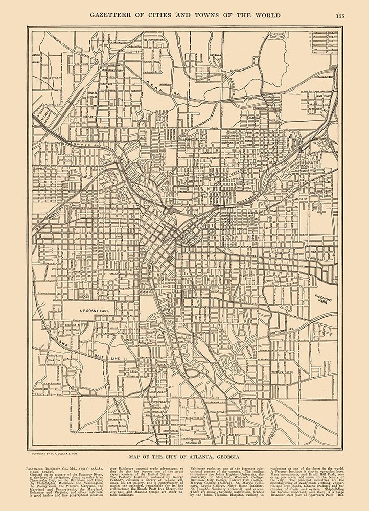 Atlanta Georgia - Reynold 1921 art print by Reynold for $57.95 CAD