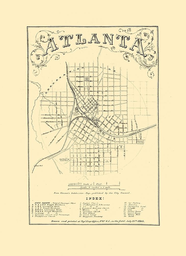 Atlanta Georgia - Vincent 1864 art print by Vincent for $57.95 CAD