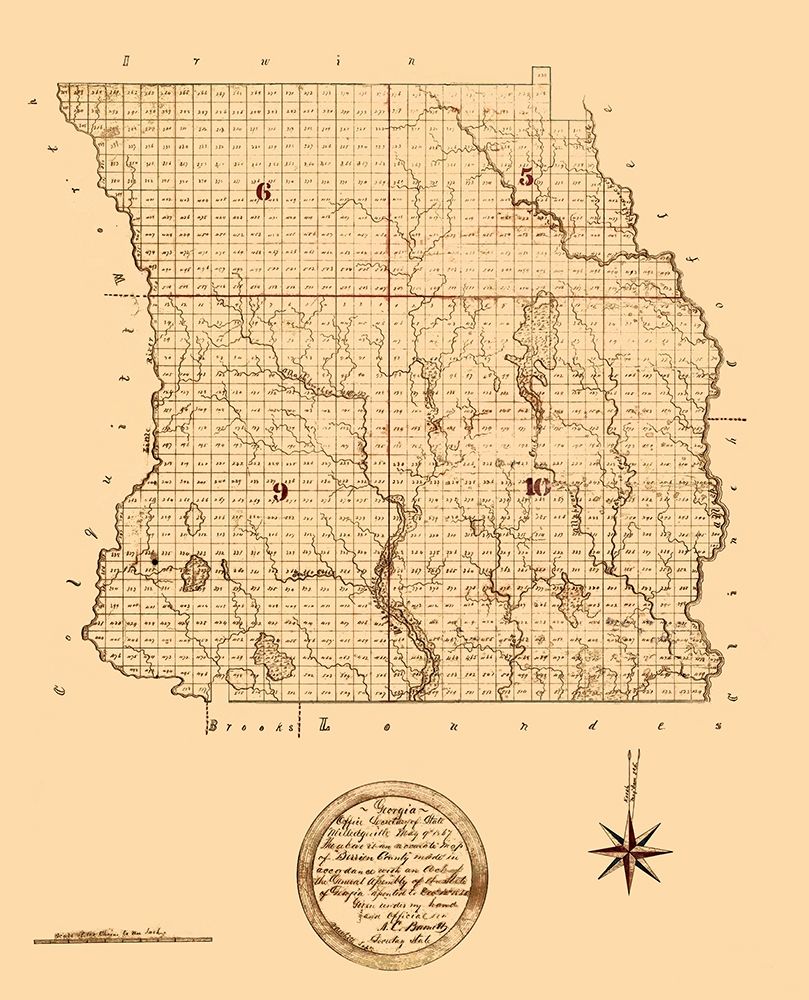 Berrien Georgia - Green 1868 art print by Green for $57.95 CAD