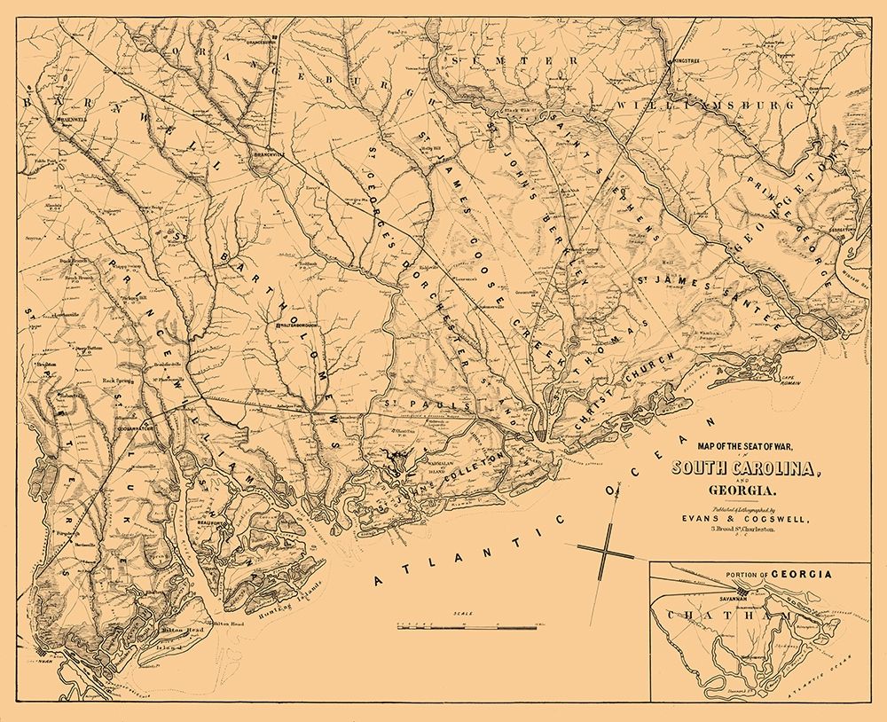 South Carolina Georgia - Cogswell 1861 art print by Cogswell for $57.95 CAD