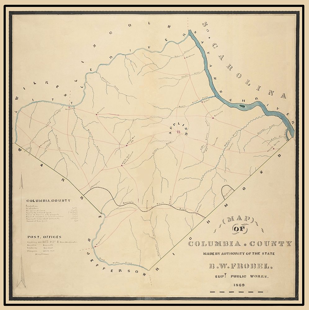 Columbia Georgia - Frobel 1869 art print by Frobel for $57.95 CAD