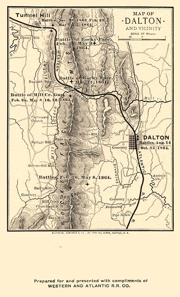Dalton Georgia Vicinity Battles - Northrup 1864 art print by Northrup for $57.95 CAD
