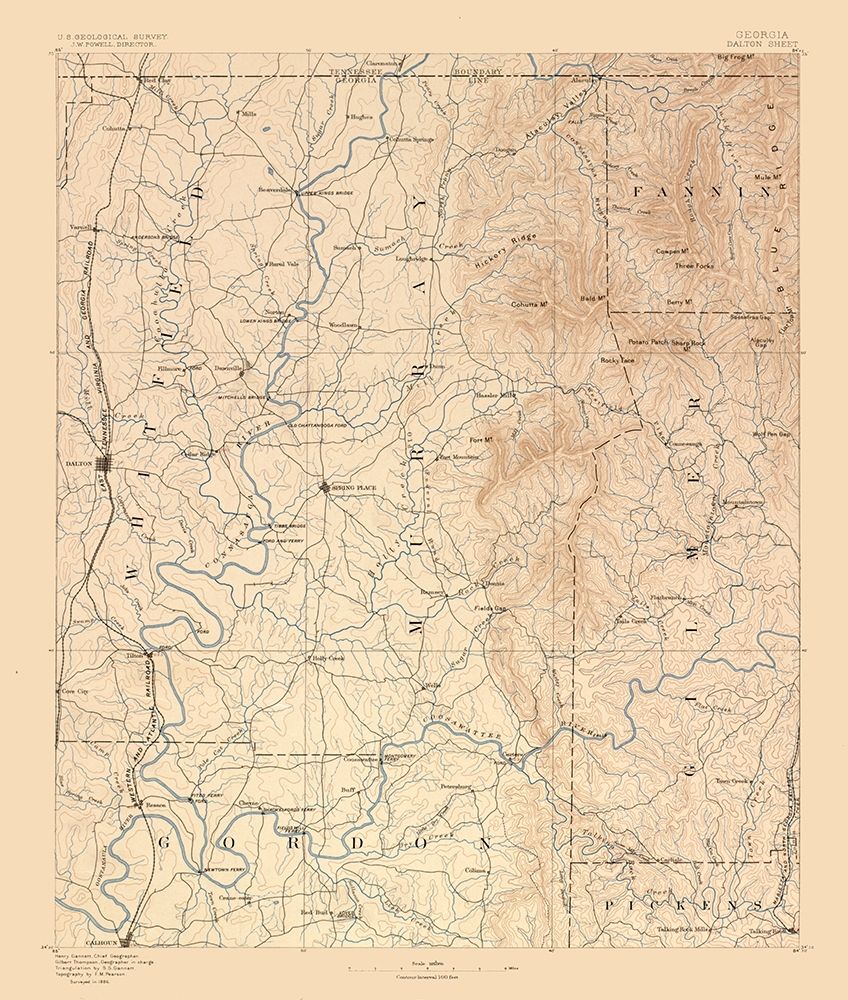 Dalton Sheet Georgia - USGS 1886 art print by USGS for $57.95 CAD