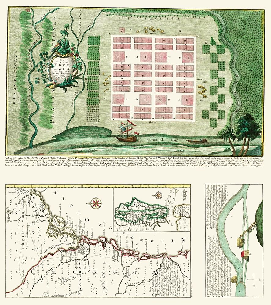 Ebenezer Georgia - Seutter 1747 art print by Seutter for $57.95 CAD